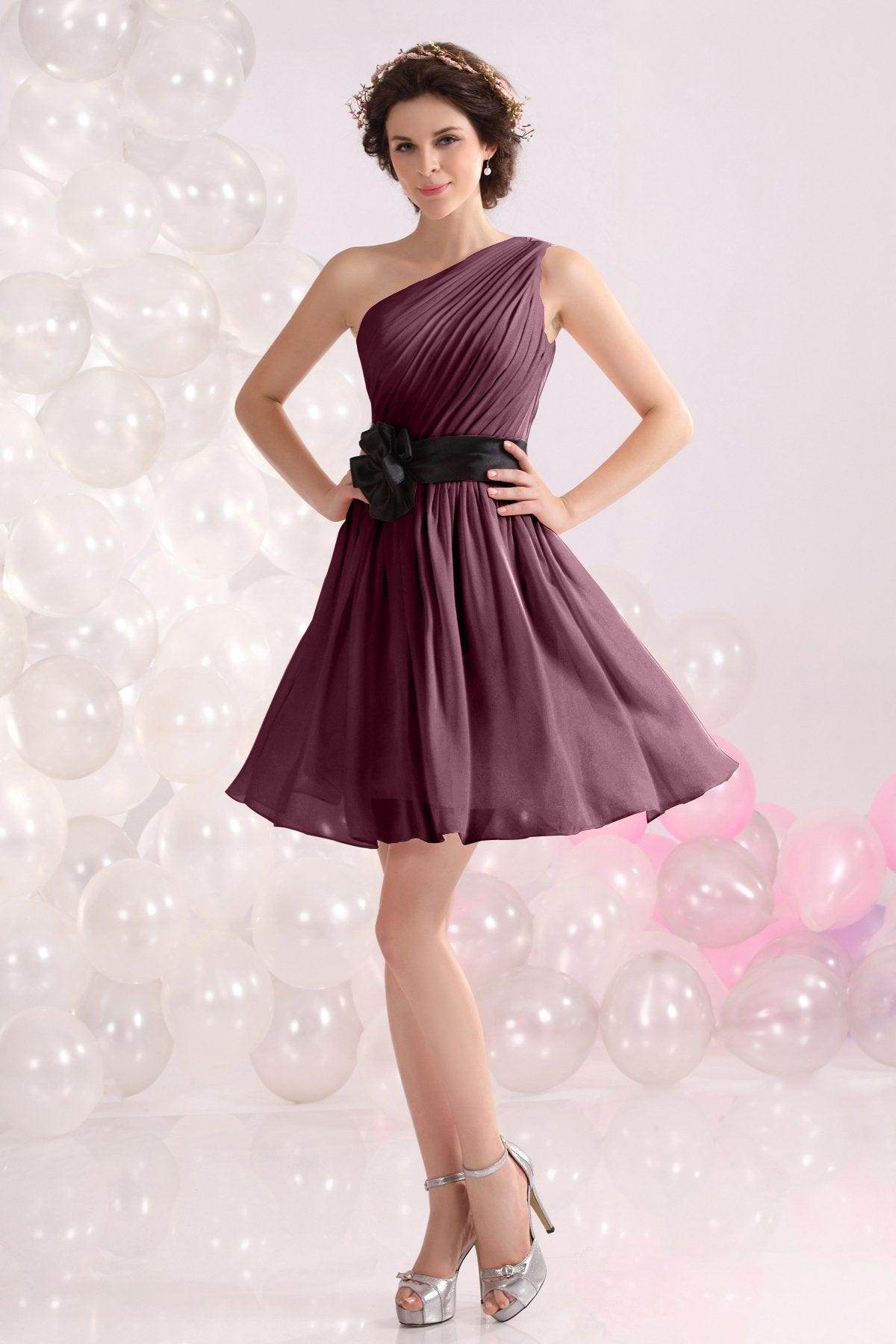 A-Line Short-Mini Chiffon Bridesmaids Dress COZB1301C - COCOMELODY